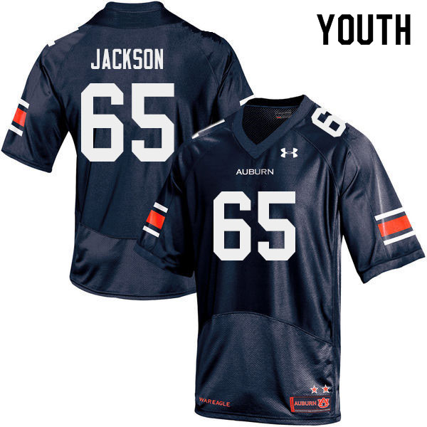 Youth #65 Alec Jackson Auburn Tigers College Football Jerseys Sale-Navy